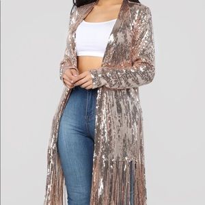 Fashion Nova Sequin Fringe Party Jacket